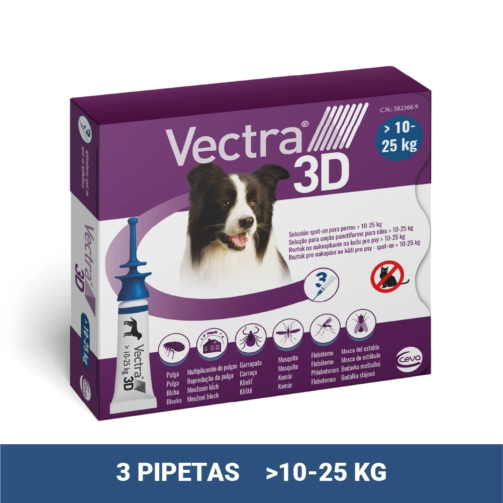 Pipetas 3D Solución Spot-On Para Perros De 10-25kg 4 Pipetas 3D Solución Spot-On Para Perros De 10-25kg - Imagen 2
