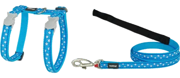 Red Dingo Petral-Correa Gato Style Estrella Blanca Y Turquesa 3 Red Dingo Petral-Correa Gato Style Estrella Blanca Y Turquesa