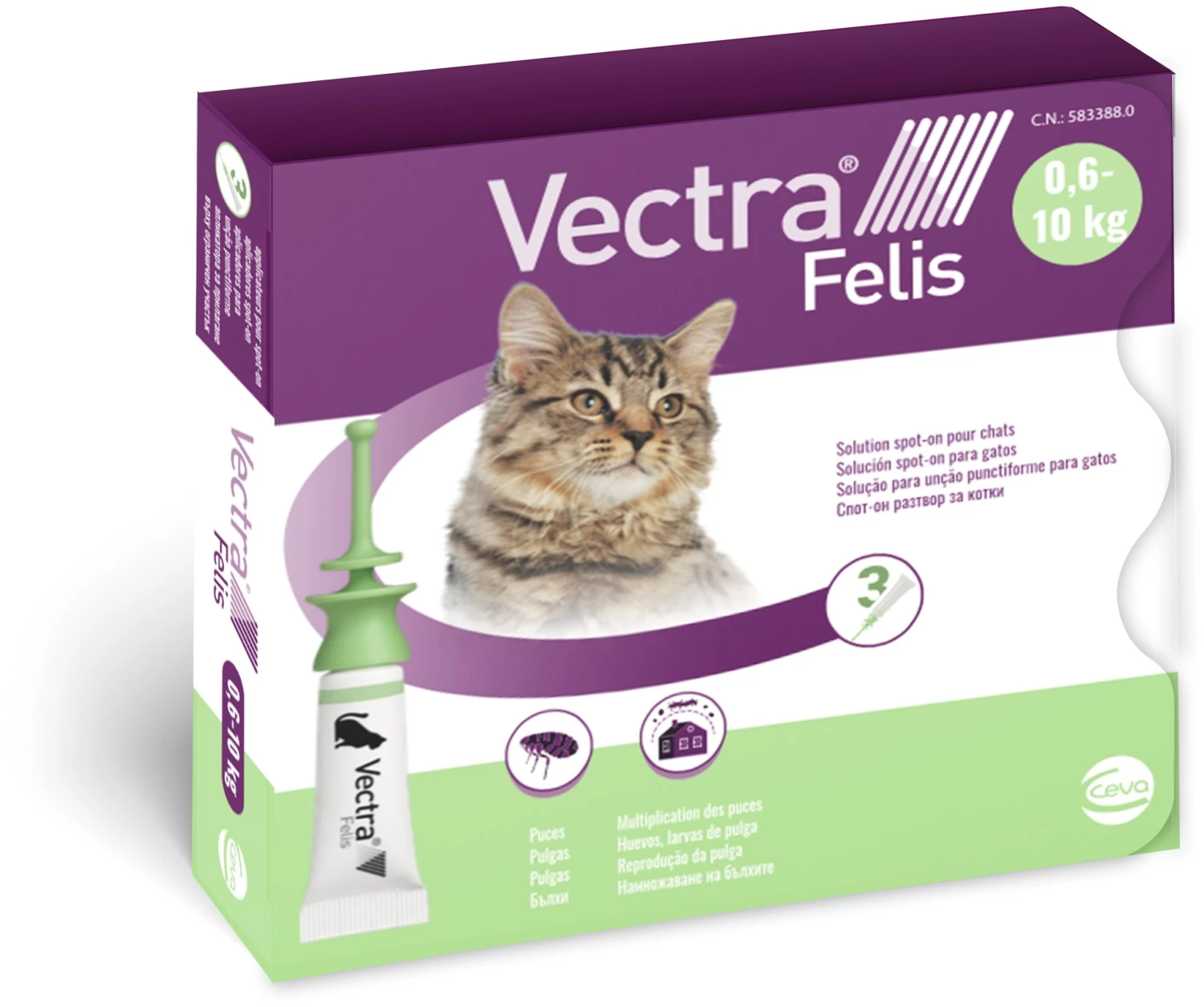 Pipetas Felis Solución Spot-On Para Gatos (42,3mg) 3 Pipetas Felis Solución Spot-On Para Gatos (42,3mg)
