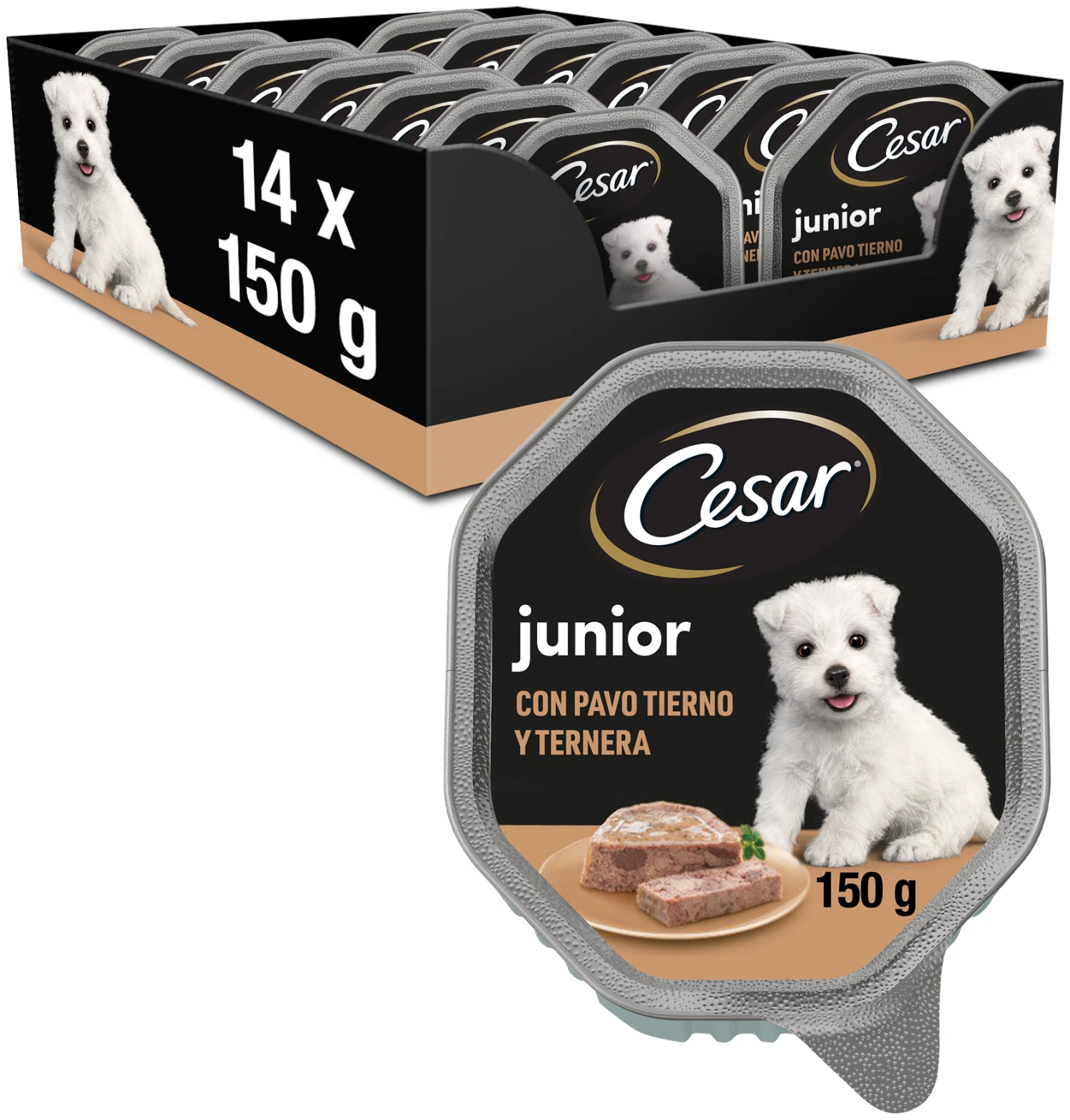 Pack 14 Comida Húmeda Para Cachorros Sabor Pavo Y Ternera Tarrina 3 Pack 14 Comida Húmeda Para Cachorros Sabor Pavo Y Ternera Tarrina