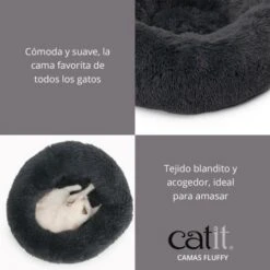 Catit Cama Fluffy Gris Oscuro 9 Catit Cama Fluffy Gris Oscuro -Animalear Ventas 208520 camas fluffy catit 2 3