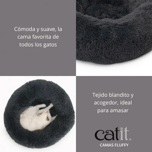 Catit Cama Fluffy Gris Oscuro 6 Catit Cama Fluffy Gris Oscuro - Imagen 4