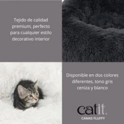 Catit Cama Fluffy Gris Oscuro 8 Catit Cama Fluffy Gris Oscuro -Animalear Ventas 208520 camas fluffy catit 3 2