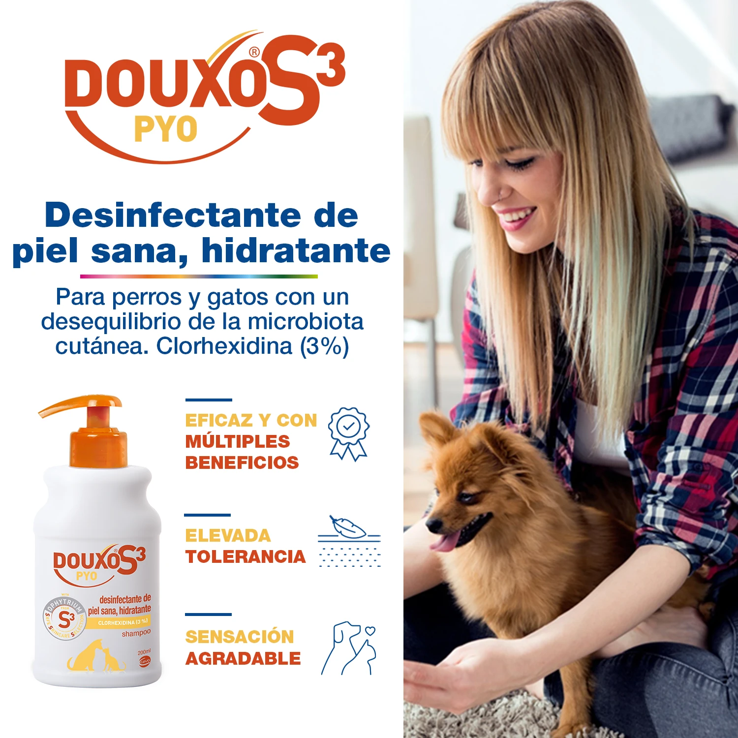 Douxo S3 PYO Champú Desinfectante Hidratante Para Perros Y Gatos 4 Douxo S3 PYO Champú Desinfectante Hidratante Para Perros Y Gatos - Imagen 2