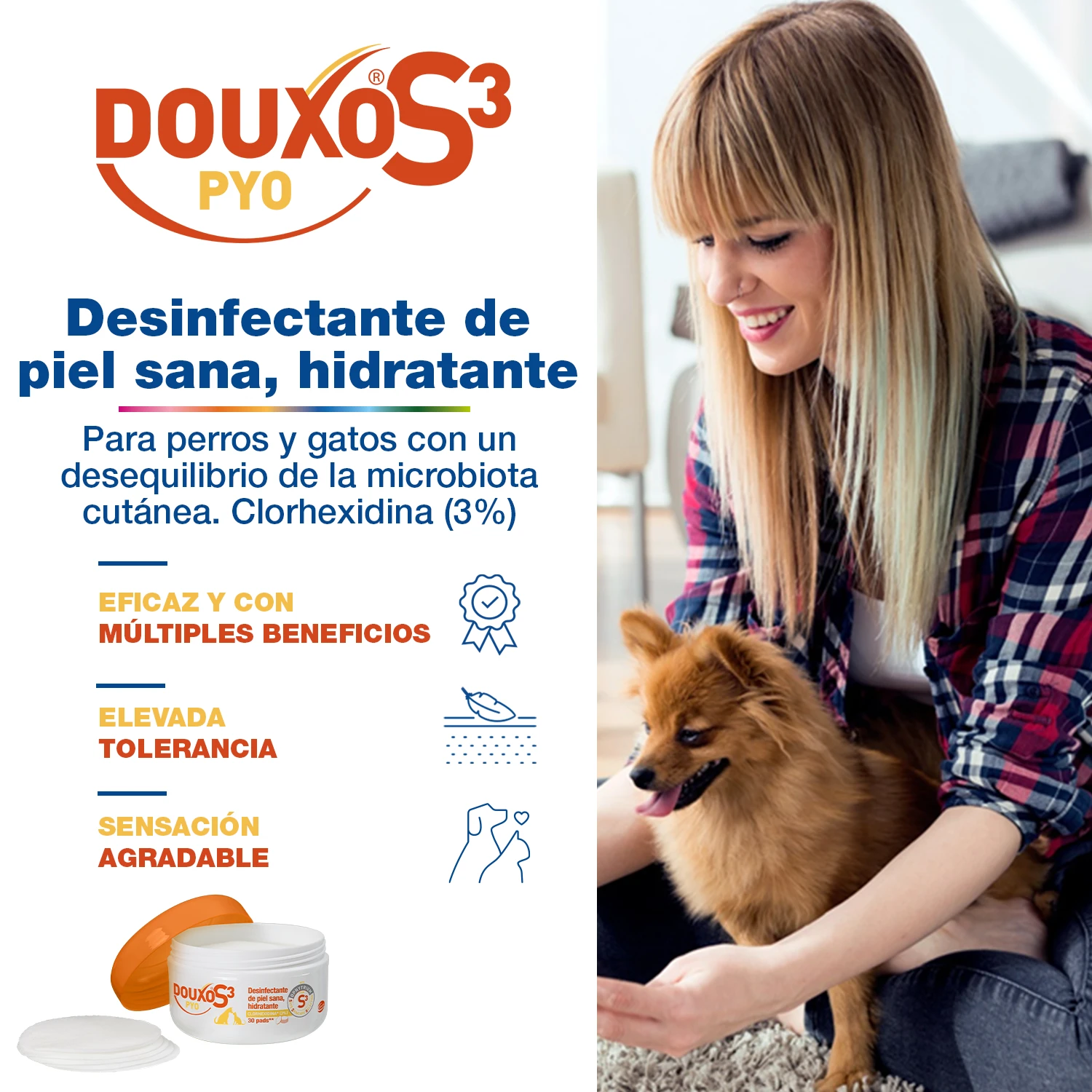 Douxo Pyo Pads Discos De Algodón Para Perros Y Gatos 4 Douxo Pyo Pads Discos De Algodón Para Perros Y Gatos - Imagen 2