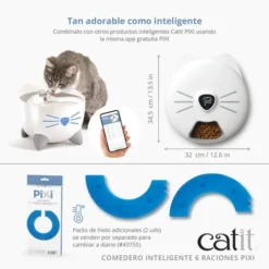 Catit Comedero Inteligente Pixi 6 Raciones -Animalear Ventas 43754 Catit PIXI Smart 6 Meal Feeder Panel 6 ES 628x628.jpg