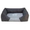 Cama Cuadrada Negra Y Gris Con Huella -Animalear Ventas 8435117892026