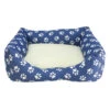 Cama Cuadrada Acolchada Con Huellas Azules -Animalear Ventas 8435117899490