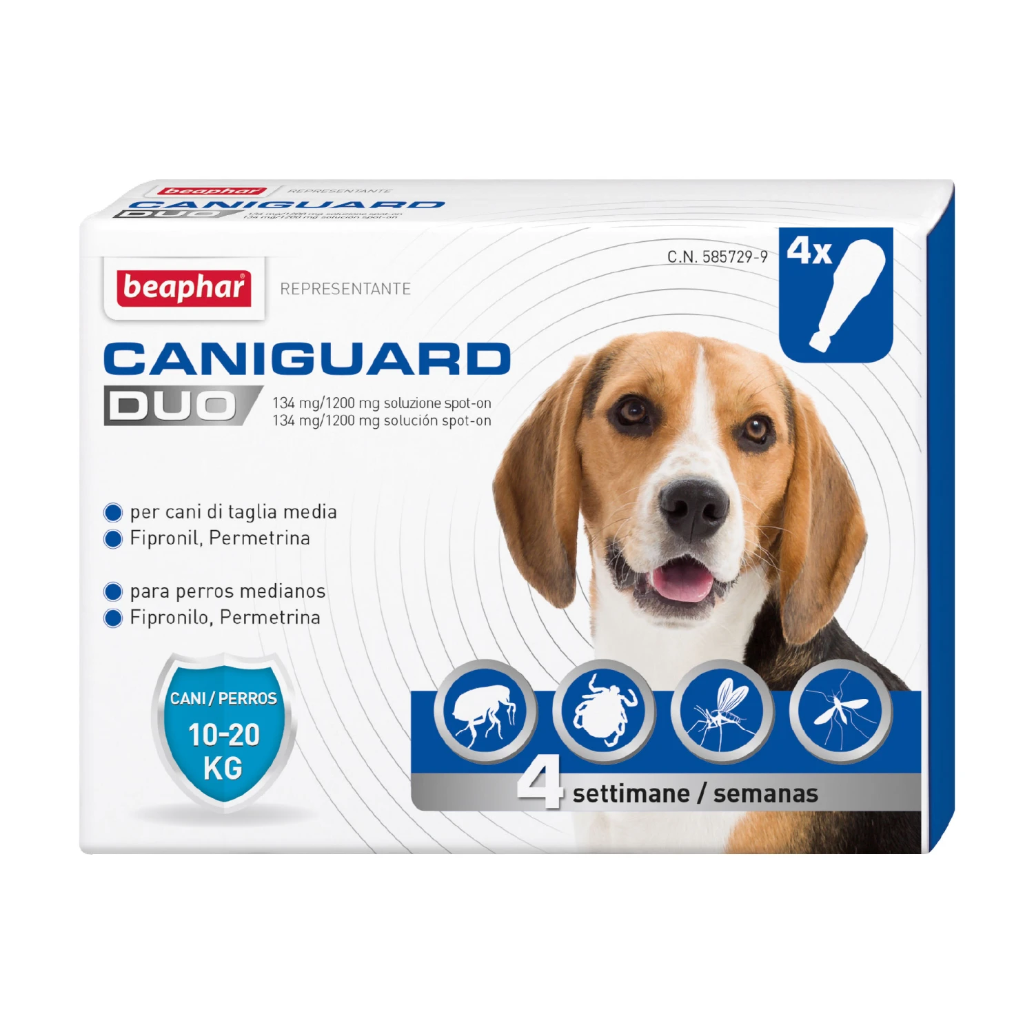 BEAPHAR Pipeta Caniguard Duo Solución Spot-On Para Perros De 10-20 Kg (134 Mg/1200 Mg) 3 BEAPHAR Pipeta Caniguard Duo Solución Spot-On Para Perros De 10-20 Kg (134 Mg/1200 Mg)