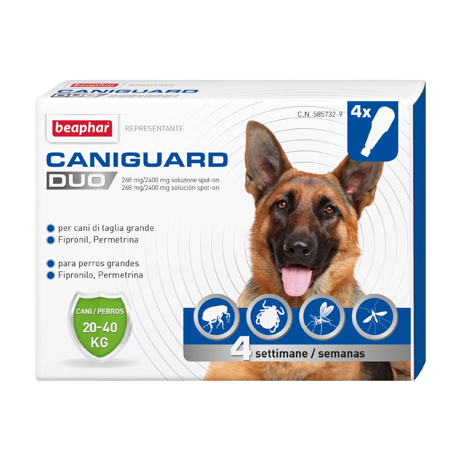 BEAPHAR Pipeta Caniguard Duo Solución Spot-On Para Perros De 20-40 Kg (268 Mg/2.400 Mg) 3 BEAPHAR Pipeta Caniguard Duo Solución Spot-On Para Perros De 20-40 Kg (268 Mg/2.400 Mg)
