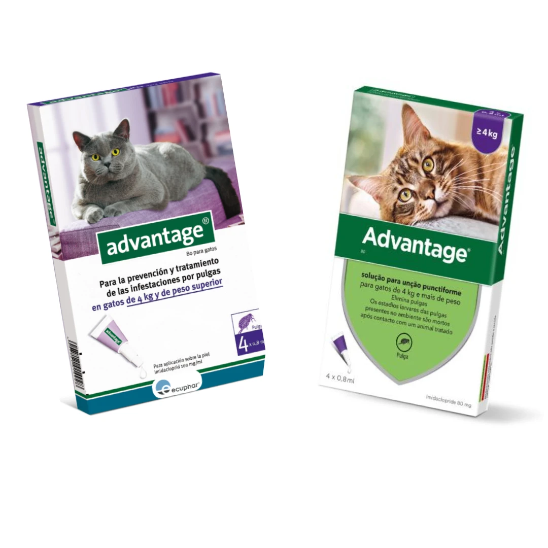 Advantage Pipetas Para Gatos +4 Kg (80ml) 3 Advantage Pipetas Para Gatos +4 Kg (80ml)