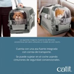 Catit Cabrio Transportín Para Gatos -Animalear Ventas Cuenta con una asa fuerte integrada con correa de transporte1 628x628 6284f1afb5248