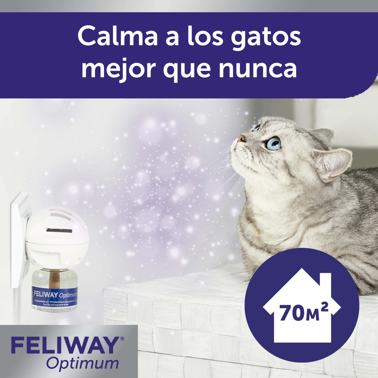 Feliway Optimum Antiestrés Para Gatos Difusor + Recambio 48ml 5 Feliway Optimum Antiestrés Para Gatos Difusor + Recambio 48ml - Imagen 3