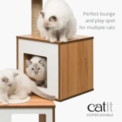 Catit Poste Natural -Animalear Ventas Vesper Double is a perfect lounge and play spot for multiple cats 768x768 1 63752b9d0f384