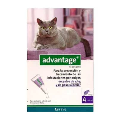 Advantage Pipetas Para Gatos +4 Kg (80ml) 4 Advantage Pipetas Para Gatos +4 Kg (80ml) - Imagen 2