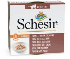Schesir Pack 14 Atun Con Salmon En Salsa Natural Para Su Mascota