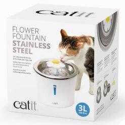 Catit Flower Fountain De Acero Inox LED 3L 7 Catit Flower Fountain De Acero Inox LED 3L -Animalear Ventas catit fonte mini flower em aco inoxidavel 3lt 646f29de5a162