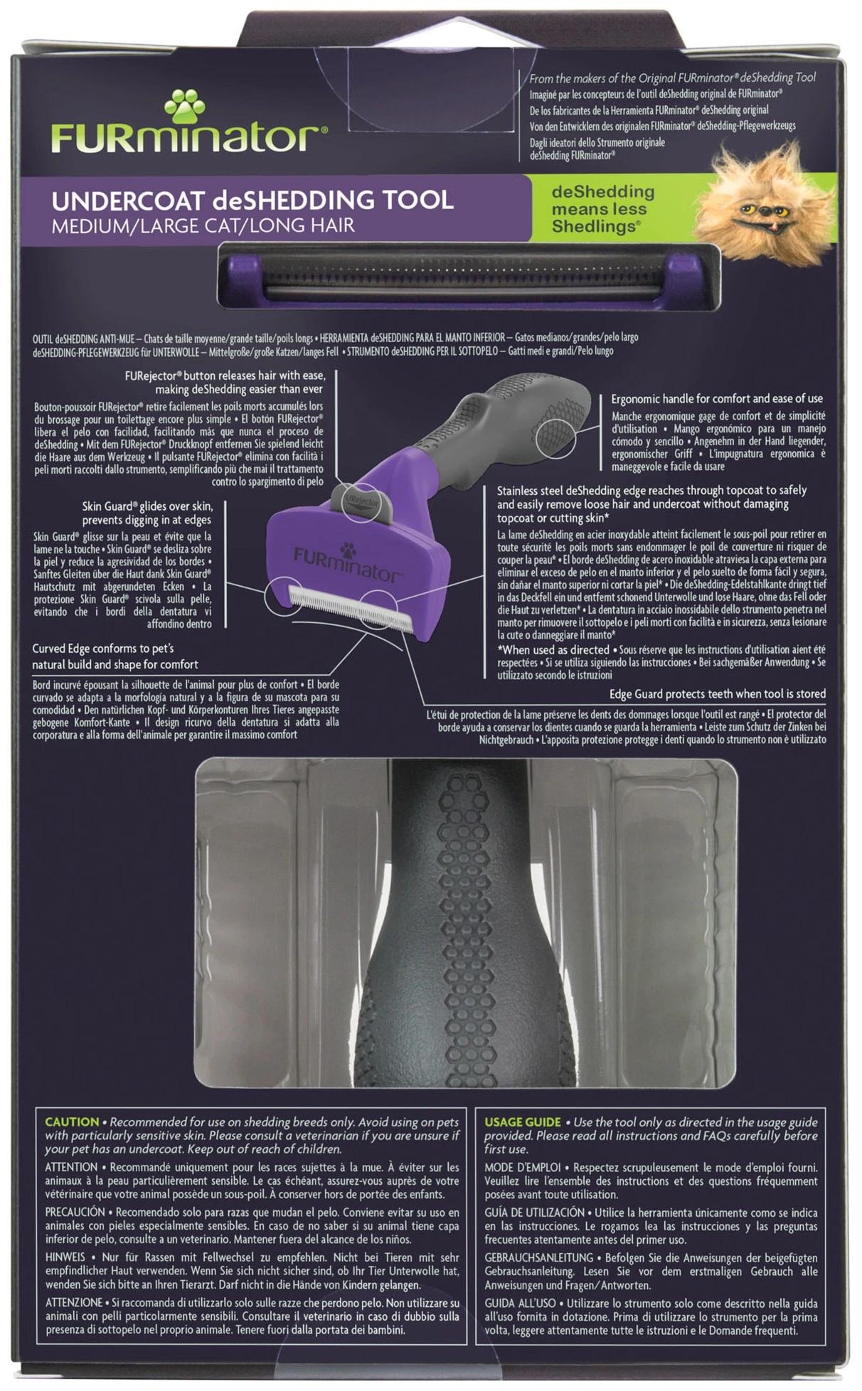 FURMINATOR Cepillo Para Gatos Medianos Y Grandes De Pelo Largo 11 FURMINATOR Cepillo Para Gatos Medianos Y Grandes De Pelo Largo - Imagen 9