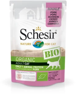 Schesir Pack 16 Comida Húmeda Para Gato Bio De Cerdo