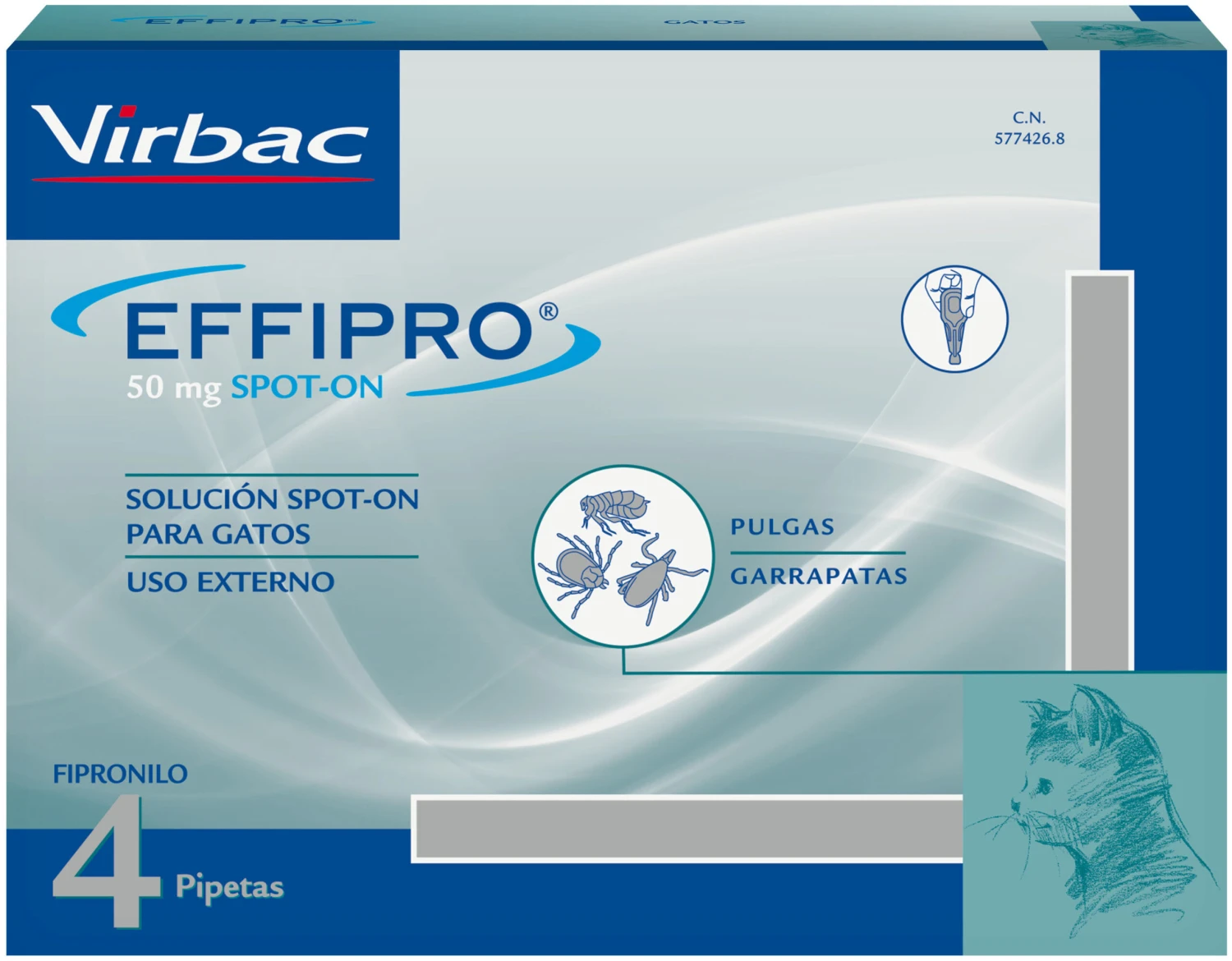 Virbac Pipetas Effipro Spot On Antiparasitario Para Gatos (50 Mg) 3 Virbac Pipetas Effipro Spot On Antiparasitario Para Gatos (50 Mg)