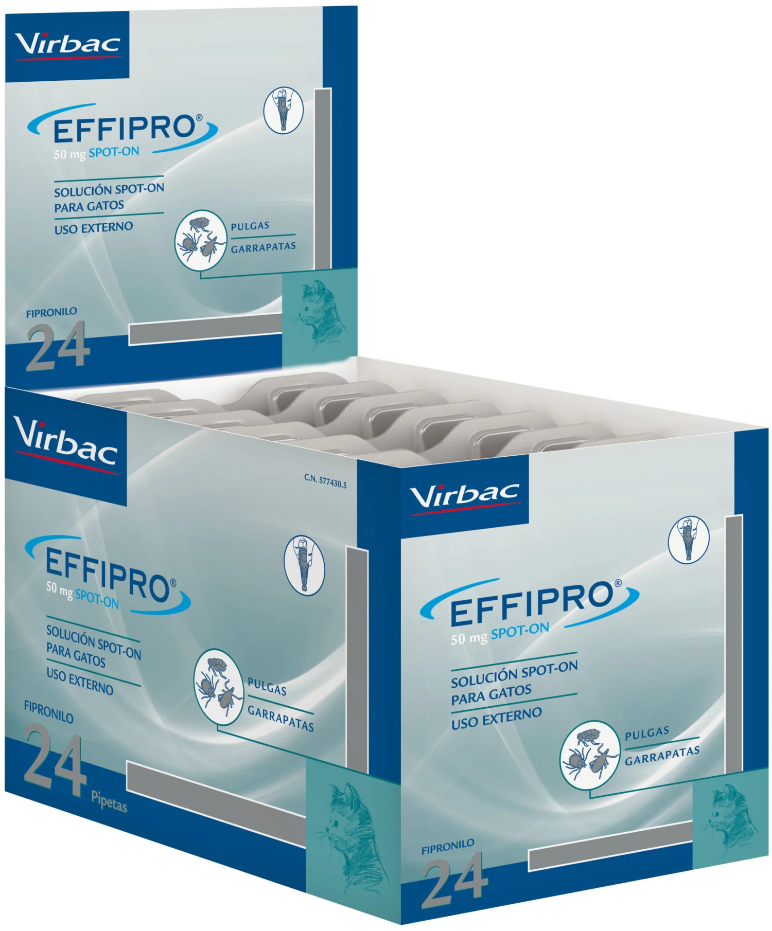 Virbac Pipetas Effipro Spot On Antiparasitario Para Gatos (50 Mg) 4 Virbac Pipetas Effipro Spot On Antiparasitario Para Gatos (50 Mg) - Imagen 2