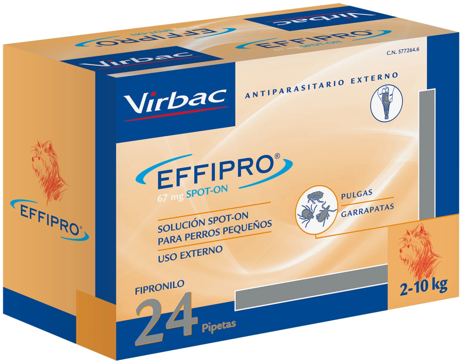 Virbac Pipetas Effipro Solución Spot On Para Perros Para Perros De 2 A 10 Kg (67 Mg) 4 Virbac Pipetas Effipro Solución Spot On Para Perros Para Perros De 2 A 10 Kg (67 Mg) - Imagen 2