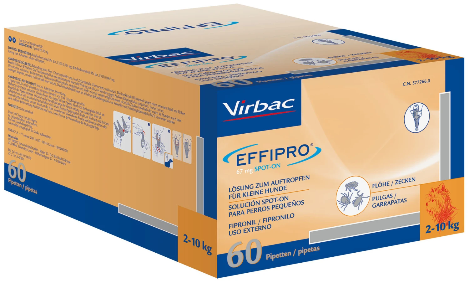 Virbac Pipetas Effipro Solución Spot On Para Perros Para Perros De 2 A 10 Kg (67 Mg) 5 Virbac Pipetas Effipro Solución Spot On Para Perros Para Perros De 2 A 10 Kg (67 Mg) - Imagen 3