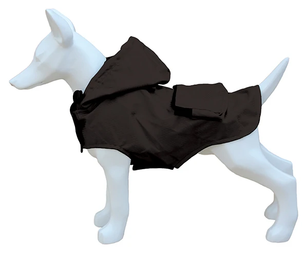 Impermeable Pocket Negro Para Perros 3 Impermeable Pocket Negro Para Perros
