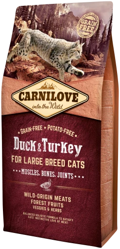 Carnilove Pienso Natural Adult Gatos Raza Grande Pato Y Pavo