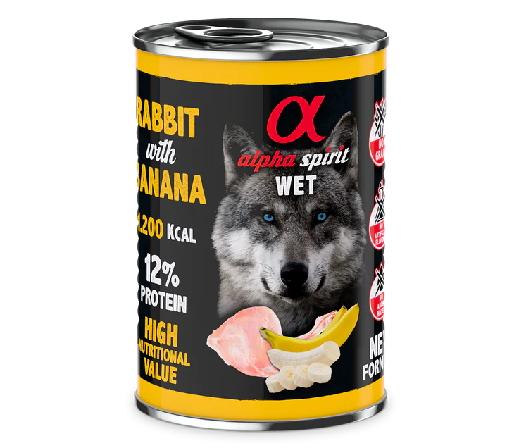 Pack 6 Comida Húmeda De Conejo Con Plátano Para Perros 3 Pack 6 Comida Húmeda De Conejo Con Plátano Para Perros