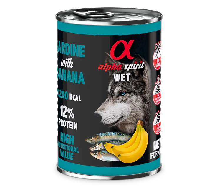 Pack 6 Comida Húmeda De Sardina Con Plátano Para Perros 3 Pack 6 Comida Húmeda De Sardina Con Plátano Para Perros