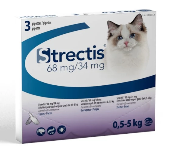 CEVA Strectis Pipeta Spot-On Para Gatos 0,5-5 Kg (68mg/34mg) 3 CEVA Strectis Pipeta Spot-On Para Gatos 0,5-5 Kg (68mg/34mg)