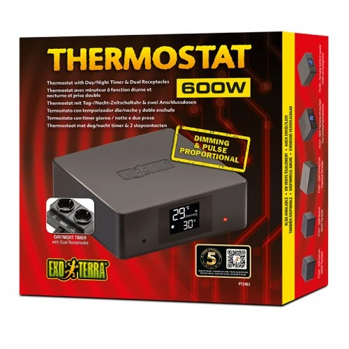 EXO TERRA Termostato Doble Y Día/Noche 600W 3 EXO TERRA Termostato Doble Y Día/Noche 600W